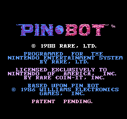 Pin-Bot (USA) Title Screen